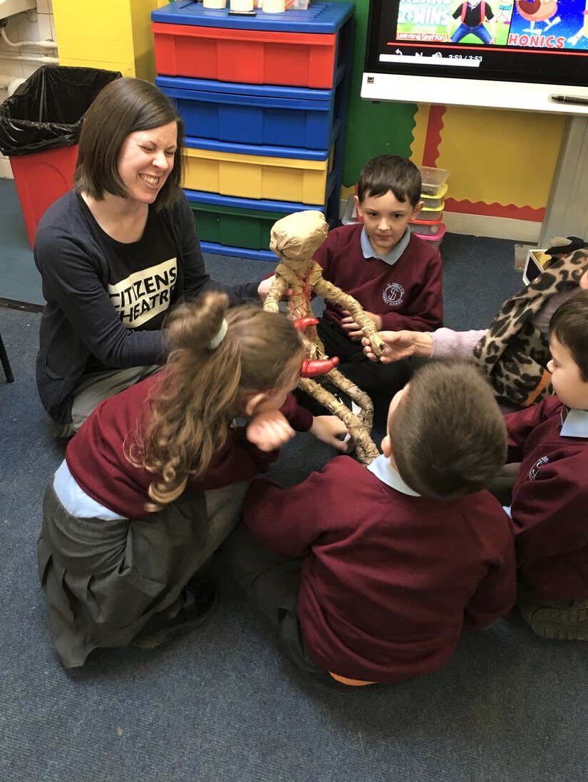 AngelaDrama's tweet image. Today I introduced my #HearMyVoice participants to the #CC #CreateAPuppetCreateYourself project. The pupils were shown my paper puppet and had a go at making it move. @StTimothysG41 @EUErasmusPlus @citizenstheatre #PaperPuppets  #Nurture