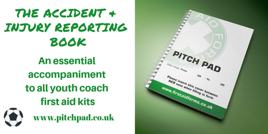 PitchPadUK's tweet image. What do you need to make your First Aid Kit complete?  The perfect accident and injury reporting book of course!  Pitch Pad is mapped to guidelines set out by NGBs with a tear out section for players/parents and a leave in copy for your records!
pitchpad.co.uk
