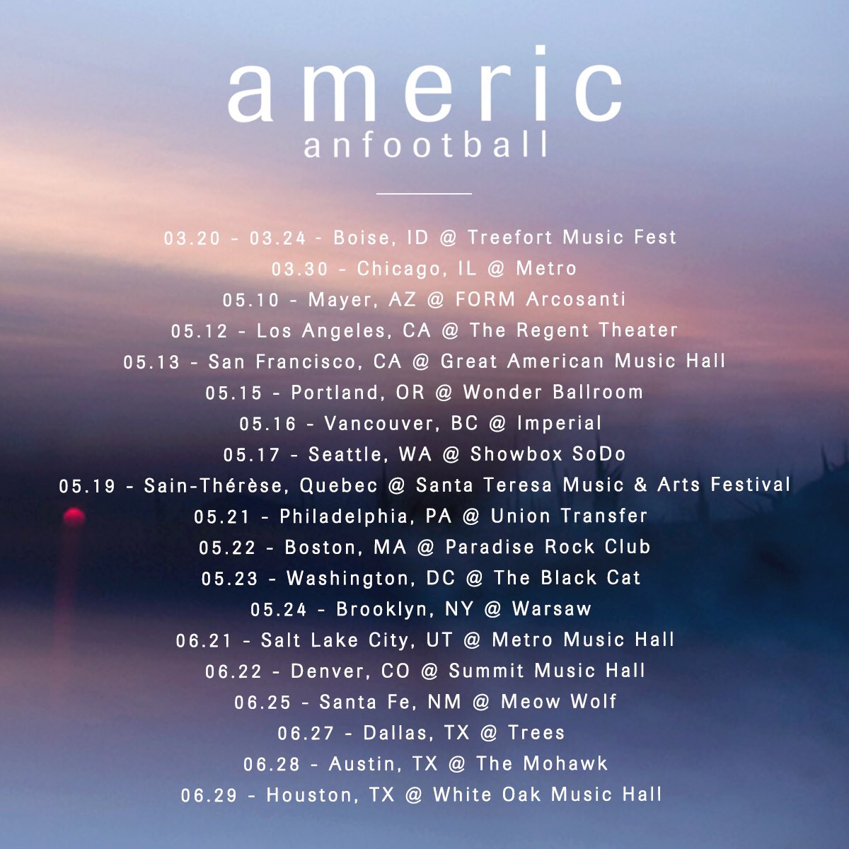American Football Announce (Mostly) U.S. Tour : r/indieheads