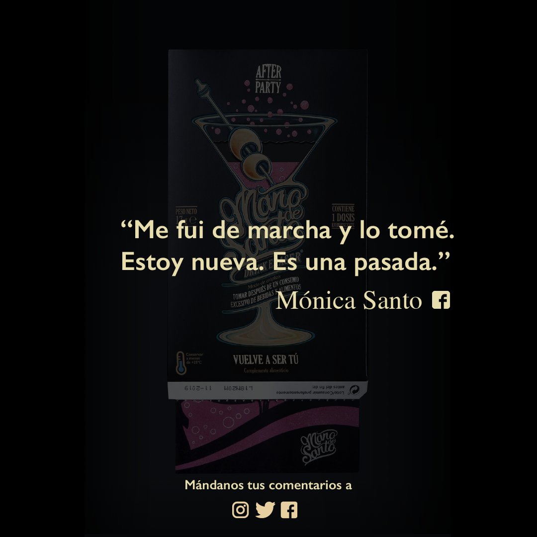 Solo se puede saber qué es #ManoDeSanto si se prueba. ¿Algún plan para este fin de semana? 😉 #DrinkEraser #OpinionesMDS