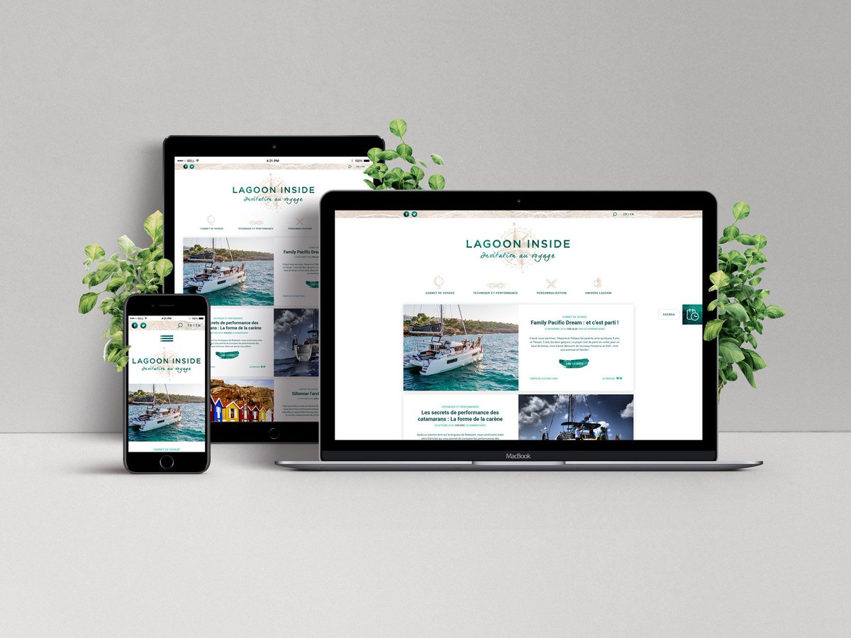 #Lagoon, la marque de catamarans de luxe de Construction Navale de Bordeaux, nous a sollicité pour la refonte de son blog Lagoon inside, dédié à tous les passionnés de navigation sur catamarans de croisière.
