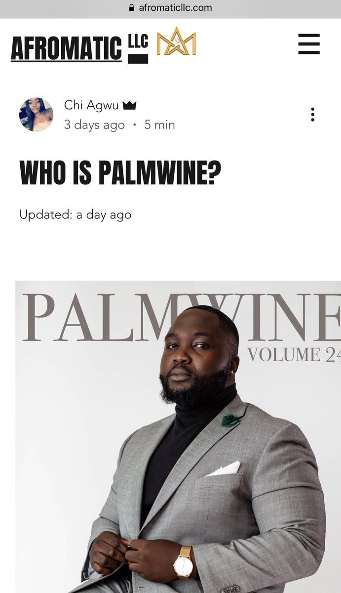 Afroslab's tweet photo. Who is @AdeyCartel ( PALMWINE ) ?? Read our latest blog to find out ! ( LINK IN BIO )
.
.
.
.
@thechiagwu #AfromaticEnt #Blog #Nigerian #theshaderoom #beardgang  #yorubamen #menwithstyle #Blogger #artist #Photographer #trendy #network #ootd #ootdmen @menstreetsfashion https://t.co/PhBbY35PtW