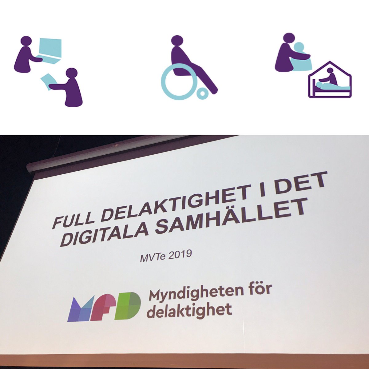 #mvte är en återkommande mötesplats för personer inom kommunal vård och omsorg. Under två dagar diskuteras välfärdsteknik. Tack #mfd för att vi fick delta och prata om delaktighet i en digital tid.