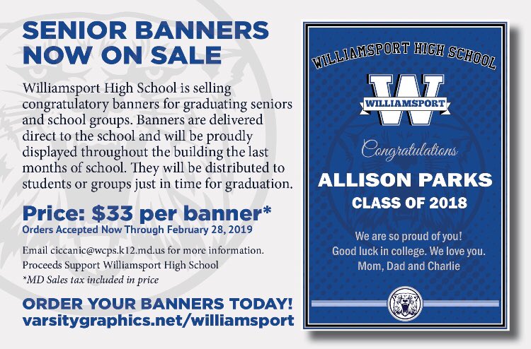 Williamsport High On Twitter Attention Class Of 2019 Orders
