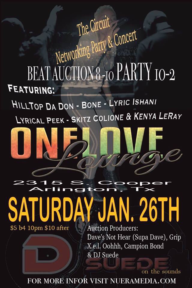 suedethedj's tweet image. @Hill_Top_Da_Don performing live Saturday night with @LyricalPeek  @LyricIshani  @IamSkitzColione and @Kenyaleray #Dfwdjs #Nueramedia.com