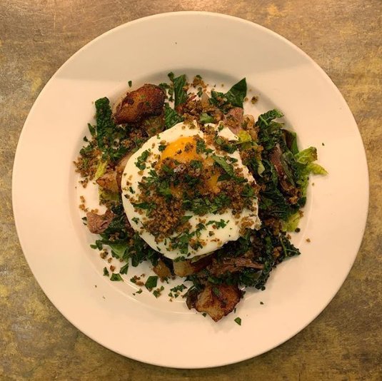QuoVadisSoho's tweet photo. Preserved goose hash, breadcrumbs and a fried egg 🍳 #januarymenu #quovadis #soho https://t.co/iIHvkiI3SY
