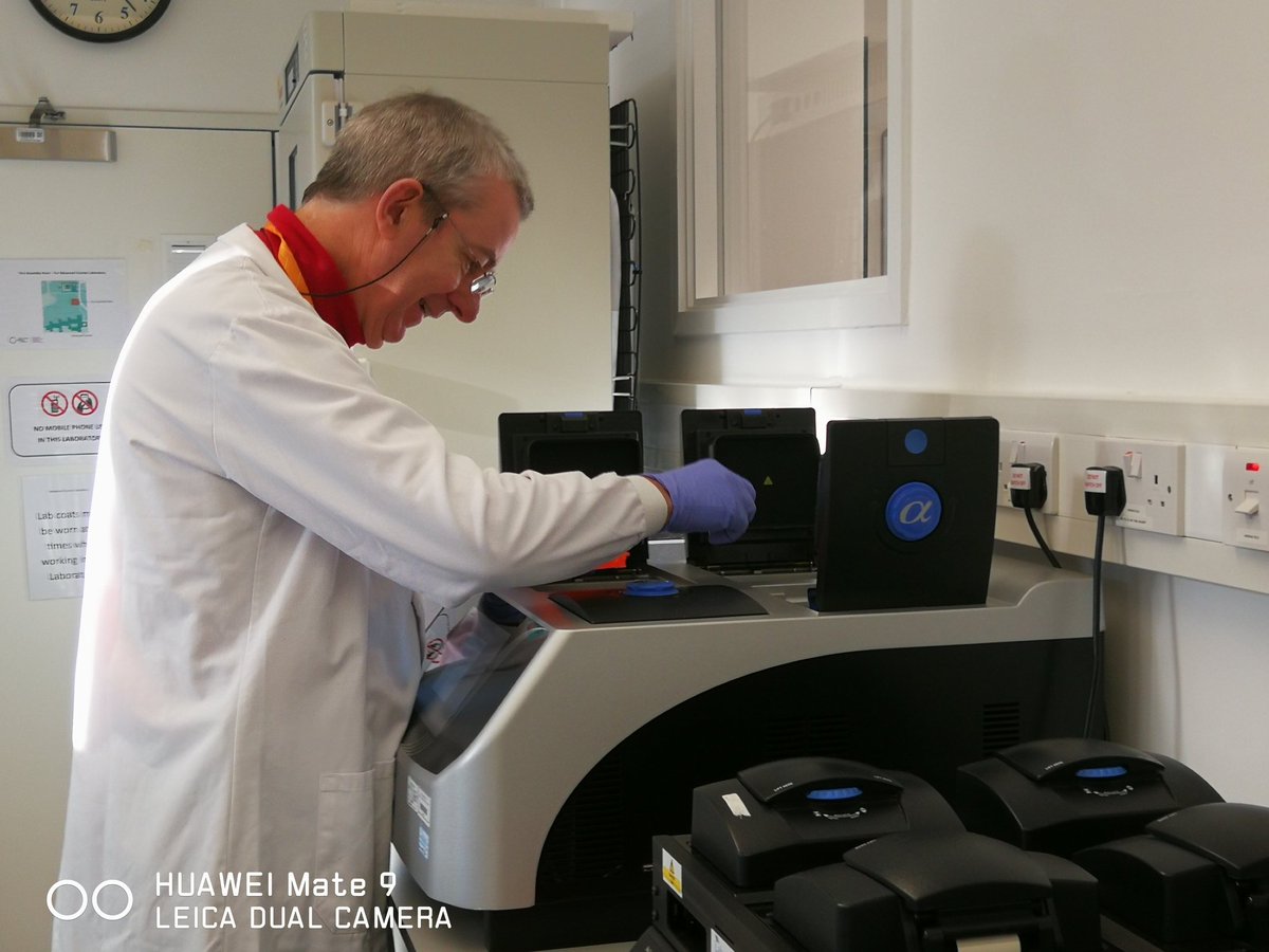 SabiitiwWilber's tweet photo. Prof. Gillespie back to performing PCR. His passion for training new scientists is as strong as ever #GCM_2019 #TB_MBLA @sangerinstitute @Infection_StAnd @StAndMedicine @wellcometrust @Kat_Oravcova1 @HATUA_Research https://t.co/CPpM3SADHy