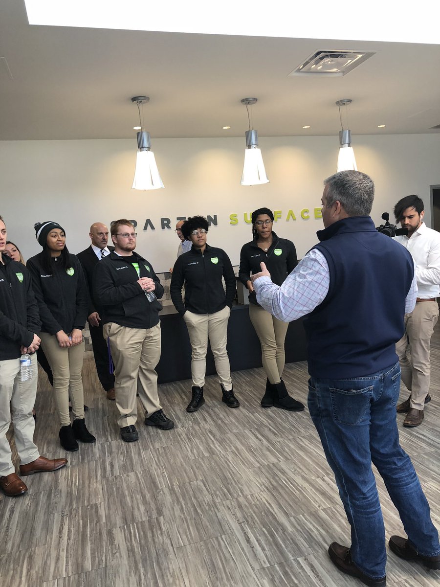 ycpkristin's tweet image. Wow! @SpartanSurfaces is rolling out the red carpet today for our @YCPAlumni #SpartaNation #YCPRoadCrew today in Bel Air.