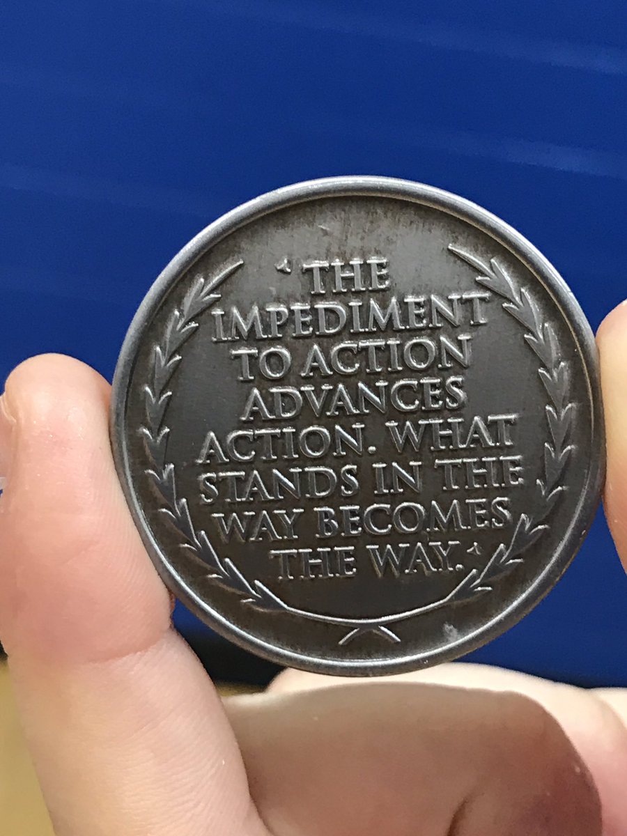 Grateful for these momento’s from @RyanHoliday. Daily reminders that keep us relentless in our pursuits. 

#TheObstacleisTheWay #EgoisTheEnemy