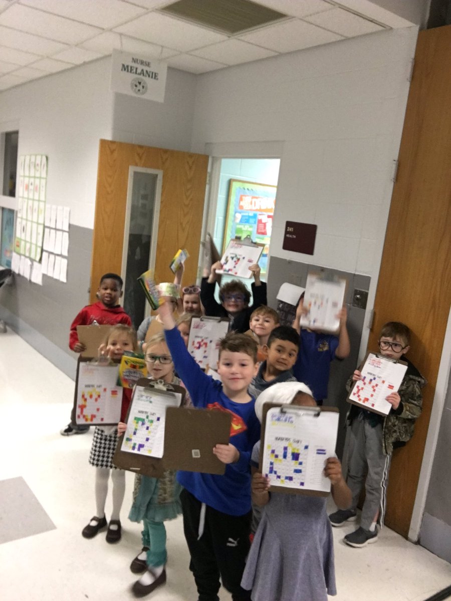 ShippsClass's tweet photo. 100th Day number hunt! We solved riddles that led us around the school to find numbers on our 100’s charts. @BluffParkElem https://t.co/GyTpcWXZ1N