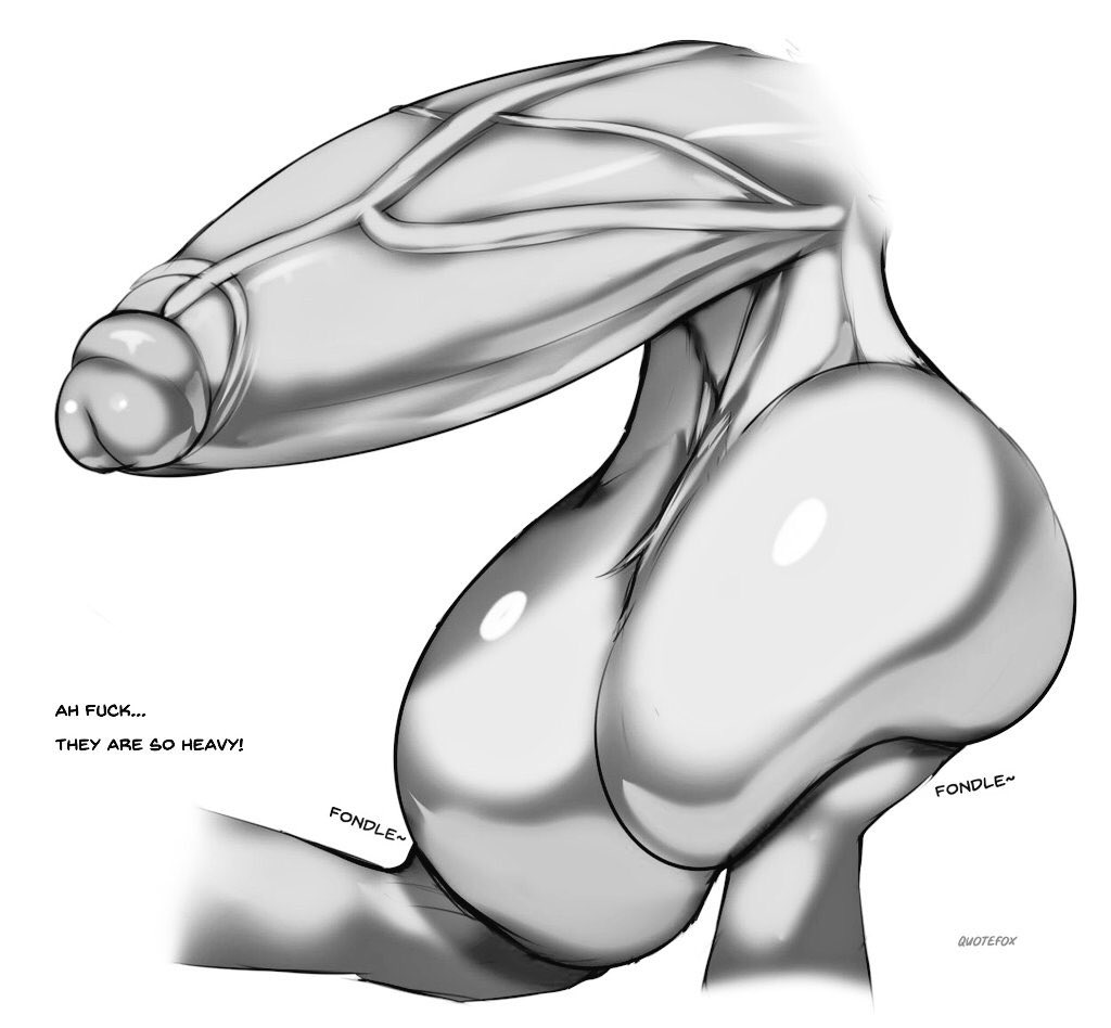 // By the way, here is the ball size reference if Dash hasn’t climaxed for a few days. All swollen and plump.