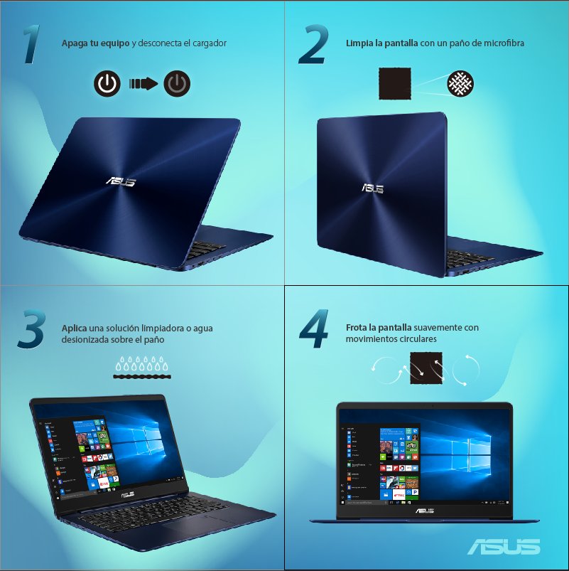 ASUS_Colombia's tweet photo. Protege la pantalla de tu portátil con estos simples consejos de #AsusWay y disfruta tus archivos multimedia mejor que nunca. https://t.co/6C6Wb4sjIa