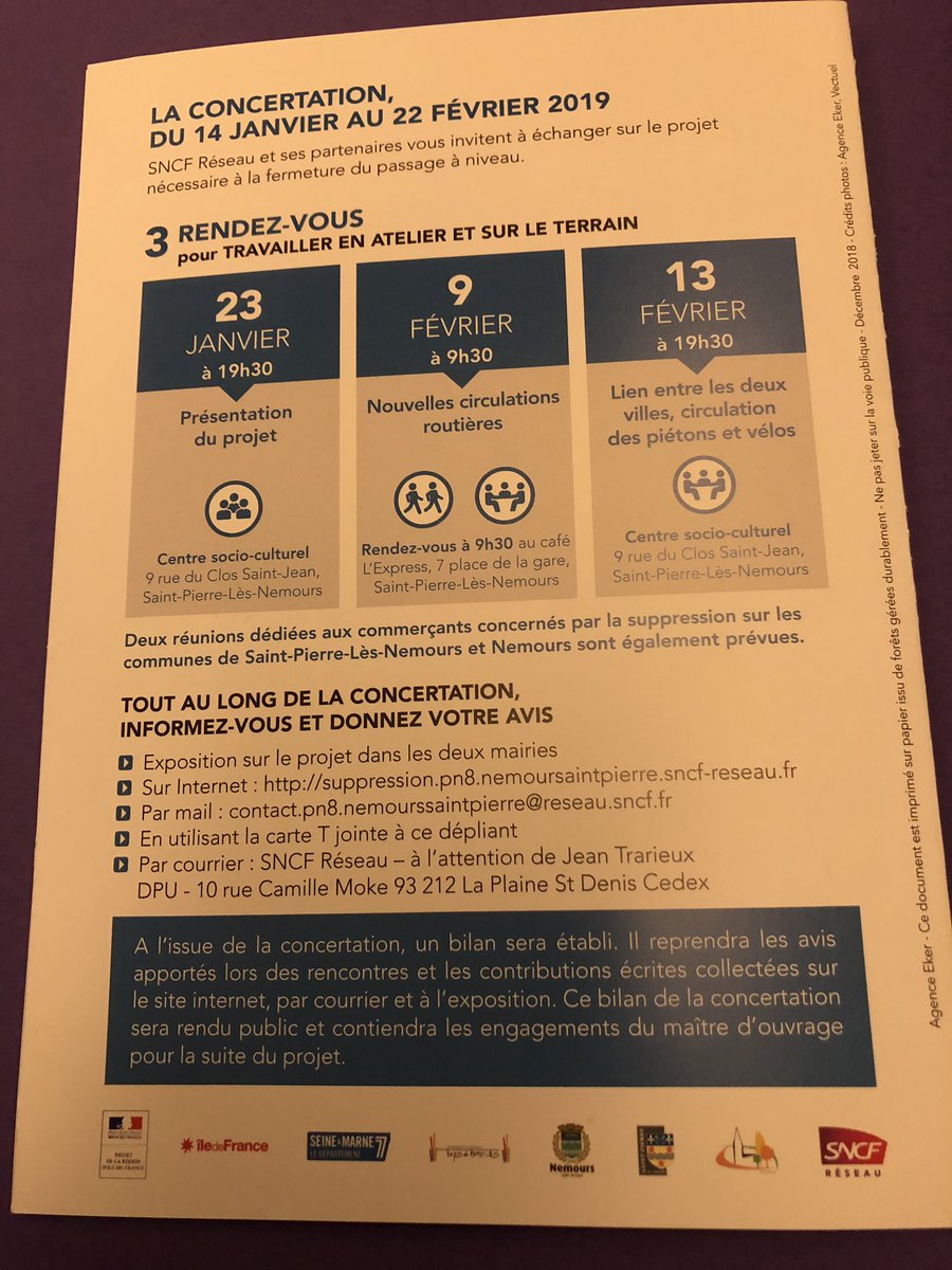 VLacroute's tweet photo. [#Transport 🚇] 
Rencontre avec @Patrick_Jeantet, #PDG de @SNCFReseau cet après-midi pour un point #financier sur l’avancement du dossier de #suppression du #PN8 de #NemoursStPierre, qui figure en priorité sur la liste de l’#Etat comme passage à sécuriser ! https://t.co/cagUsrLxbq