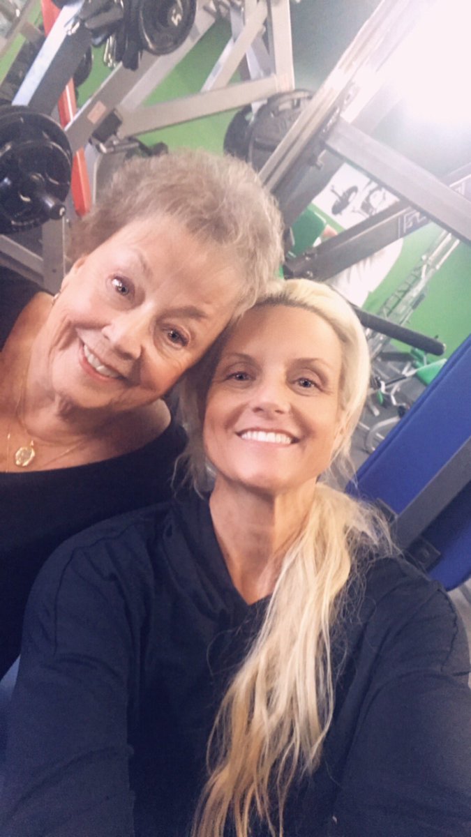 Keeping this amazing Momma of mine rockin’ the weight room at 79 years old💪🏼❤️.  What are you doing to keep yourself fit and healthy so you can kick ass with a smile on your face at age 79??  Call me if you need some help re-connecting with your healthy self!  #ptwithSuzanne