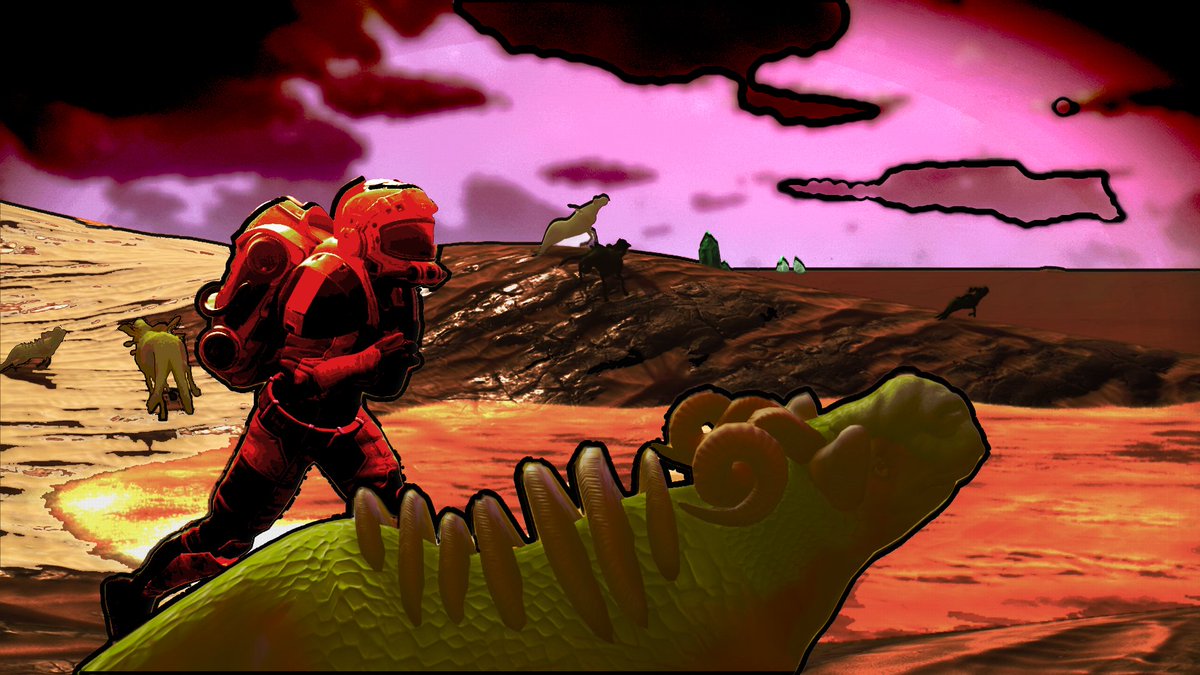 ToxicOrange2's tweet image. Finally finished my second #NoMansSky comic style artwork, Getting addicted to producing these. Hope you like it #NoMansShare #NoMansSkyGame  @NoMansSkyHQ #comic #photoshop #gaming #consolegaming #XboxOneX #artwork @NoMansPics