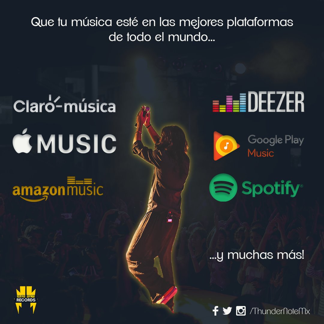 thundernotemx's tweet photo. Con nuestro paquete de dominación global puedes publicar desde una canción hasta un disco completo en 15 tiendas diferentes que te proyectarán a nuevo público a nivel global.

Deja que tu música siga siendo tuya con nosotros, contáctenos hoy mismo para saber cómo.

#ThunderNoteMx https://t.co/6h4fmMdJlc