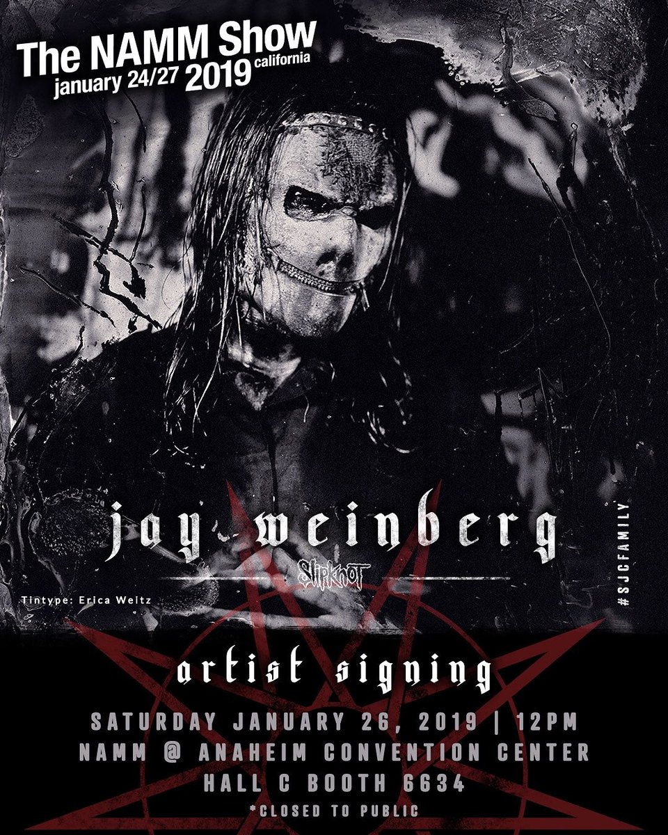 .@jayweinbergdrum // @SJCdrums
#NAMMShow Autograph Signing
Sat, January 26 | 12pm | Hall C, Booth 6634