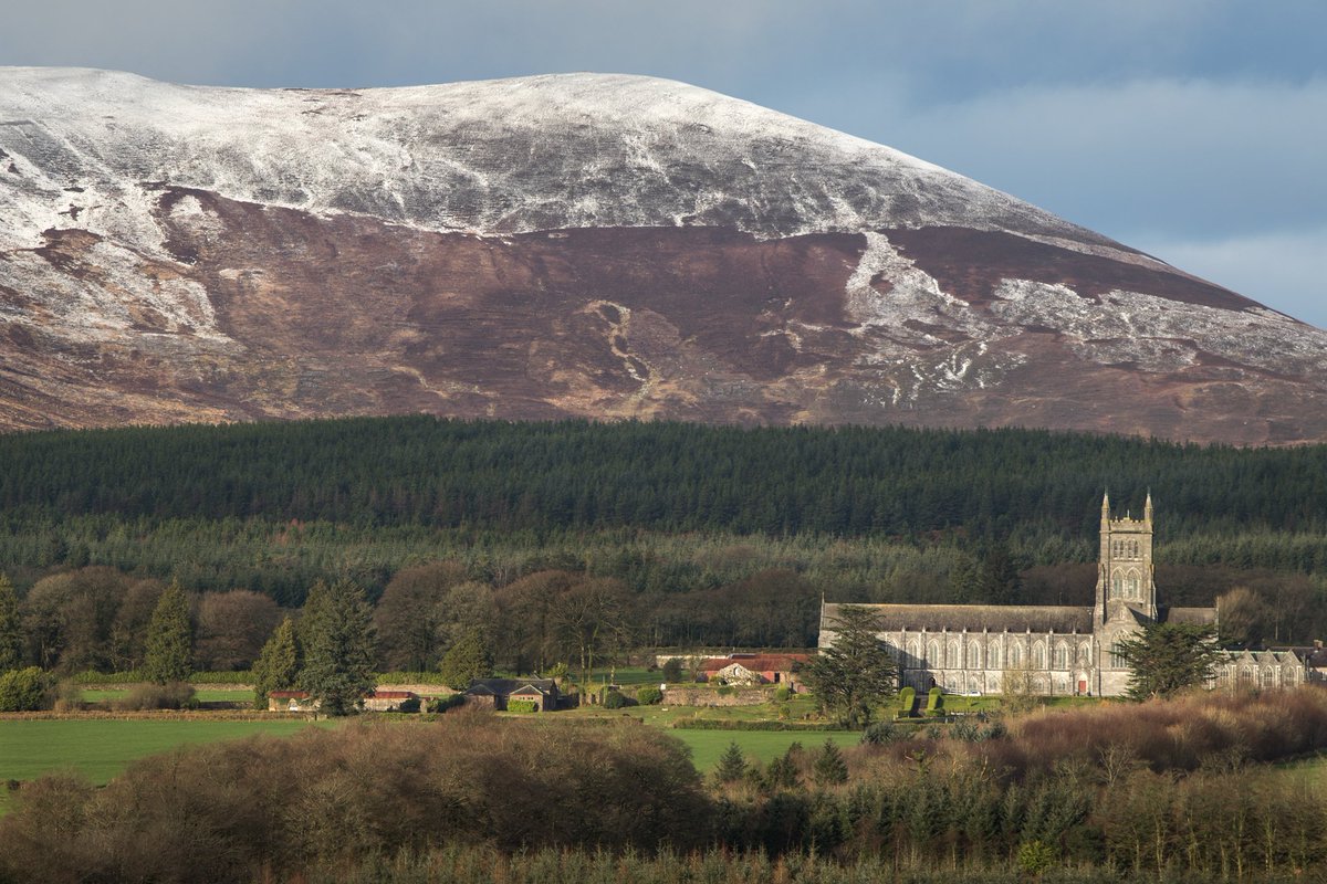 Mount Melleray today with a light dusting of sneachta on the Knockmealdowns.