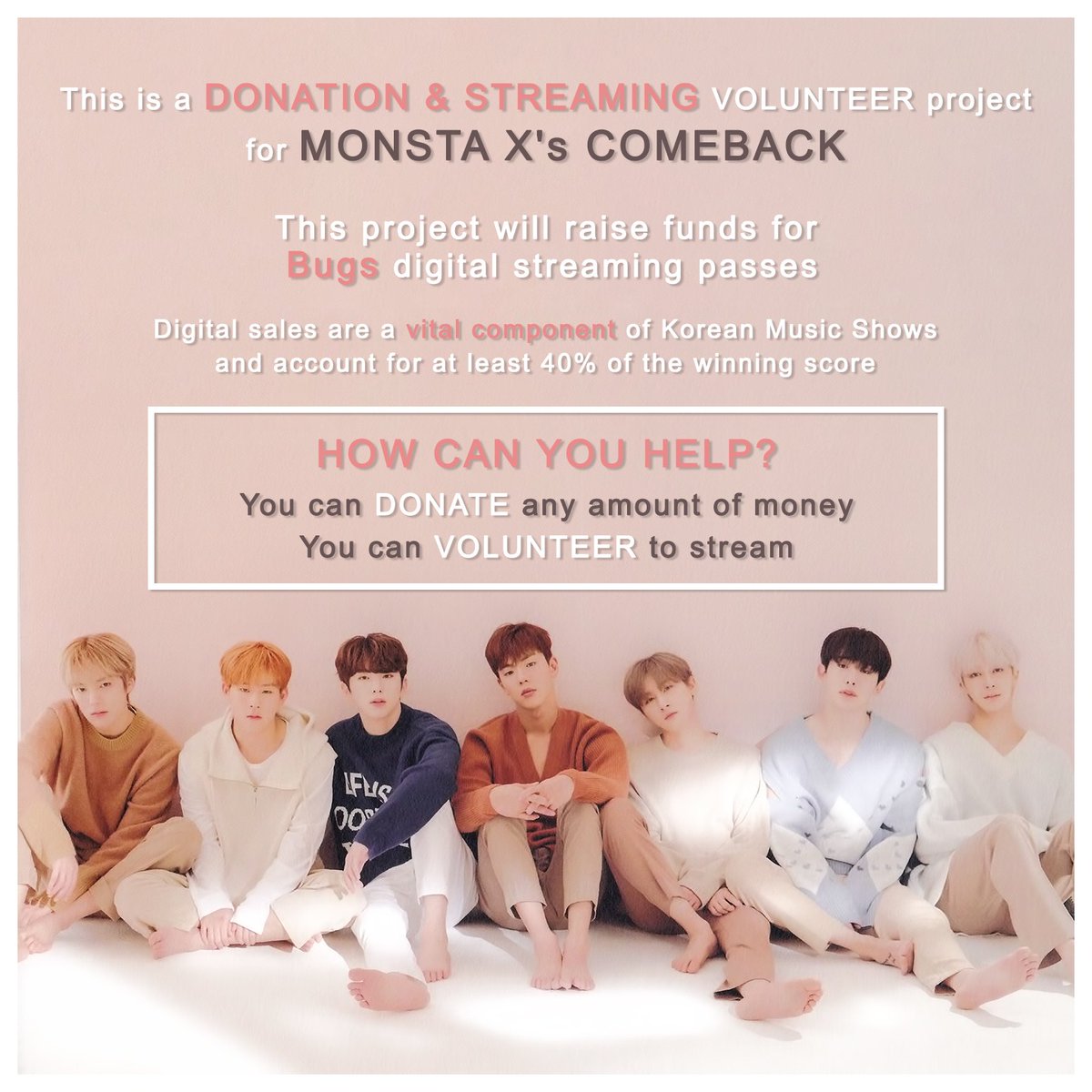 m_onstaxsupport's tweet photo. [PLS RT] MONSTA X STREAMING FUNDRAISER PROJECT for Monsta X Comeback @OfficialMonstaX
🌺 Donation Form: https://t.co/rmi3T4EimM
🌺 Volunteer Form (STREAM):  https://t.co/oSqZegUUoj
🌺 TUTORIALS: https://t.co/RBfVm6nhiV

#몬스타엑스 #MONSTA_X
#モンスタエックス #MONBEBE https://t.co/eXPEeWe1fS