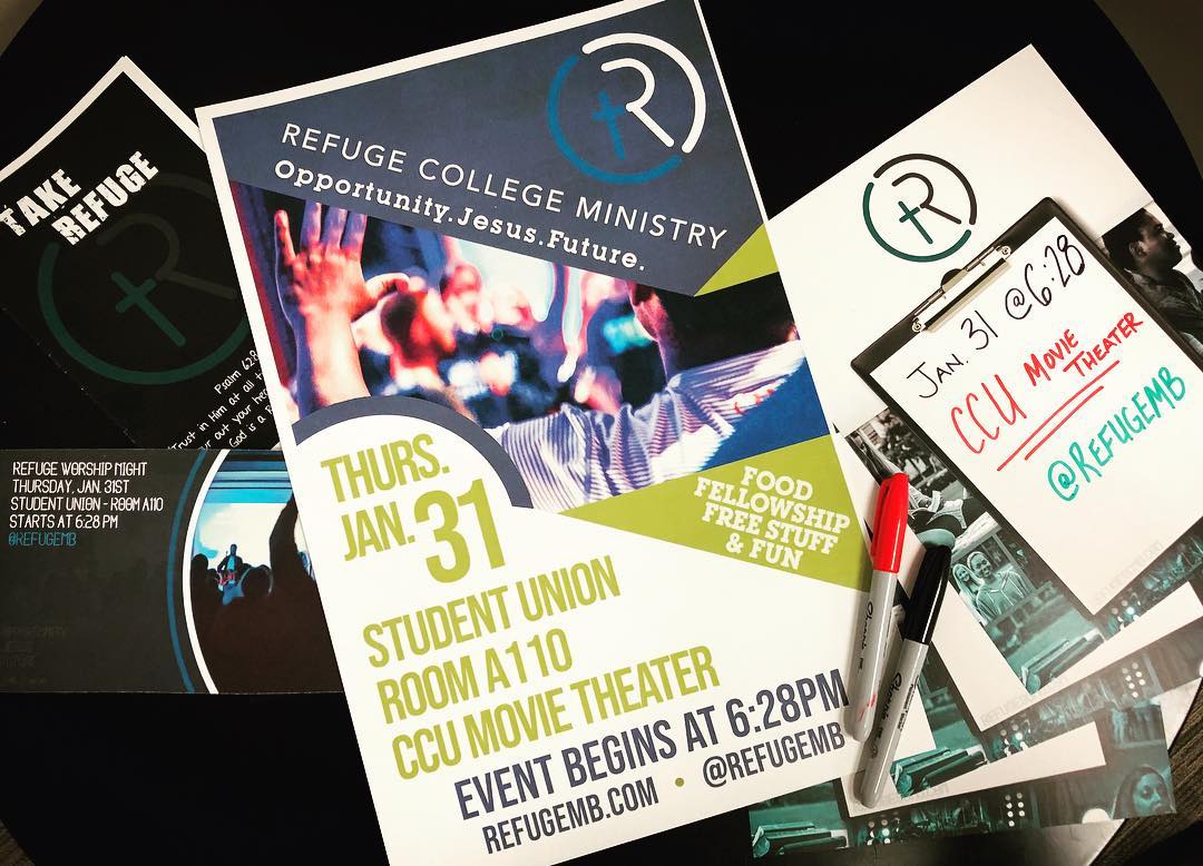 RefugeMB's tweet photo. Jan. 31st... Refuge Service!!!🙌🏼🙌🏽🙌🏿 CCU Movie Theater @ 6:28pm
•
•
•
#praiseup #ccu #myrtlebeach #tealnation #stepin #discipleship #refugemb #allaboutjesus https://t.co/cF0c7jjHzo