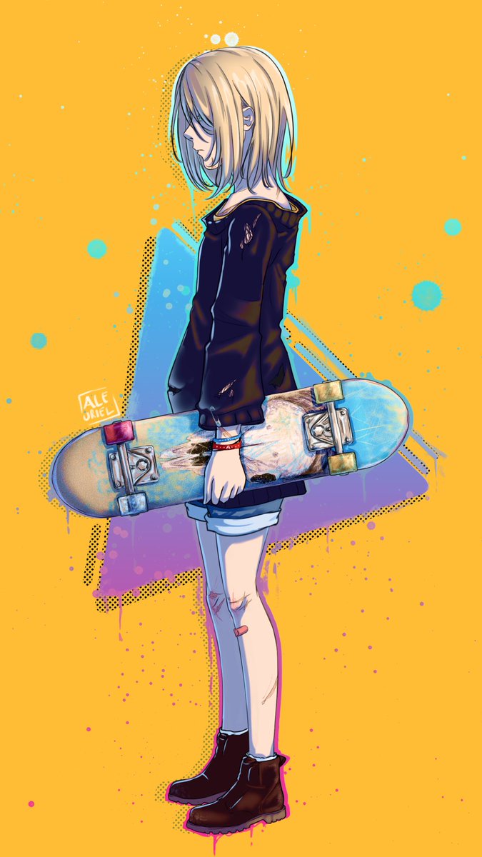 Wallpaper Skateboard, Anime, Girl Skateboards, Anime Art, Skateboarding,  Background - Download Free Image