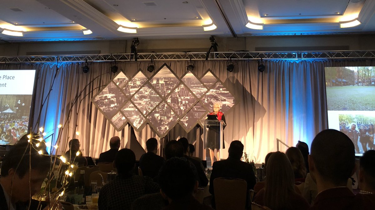 What we learned from #StateofDowntown keynote Kate Joncas:
1. Small biz retail can lead to multi-national companies
2. Street level retail and murals are vital
3. Vibrant downtown cores attract top talent 
4. Count your cranes 
5. Attracting women is gold standard for parks