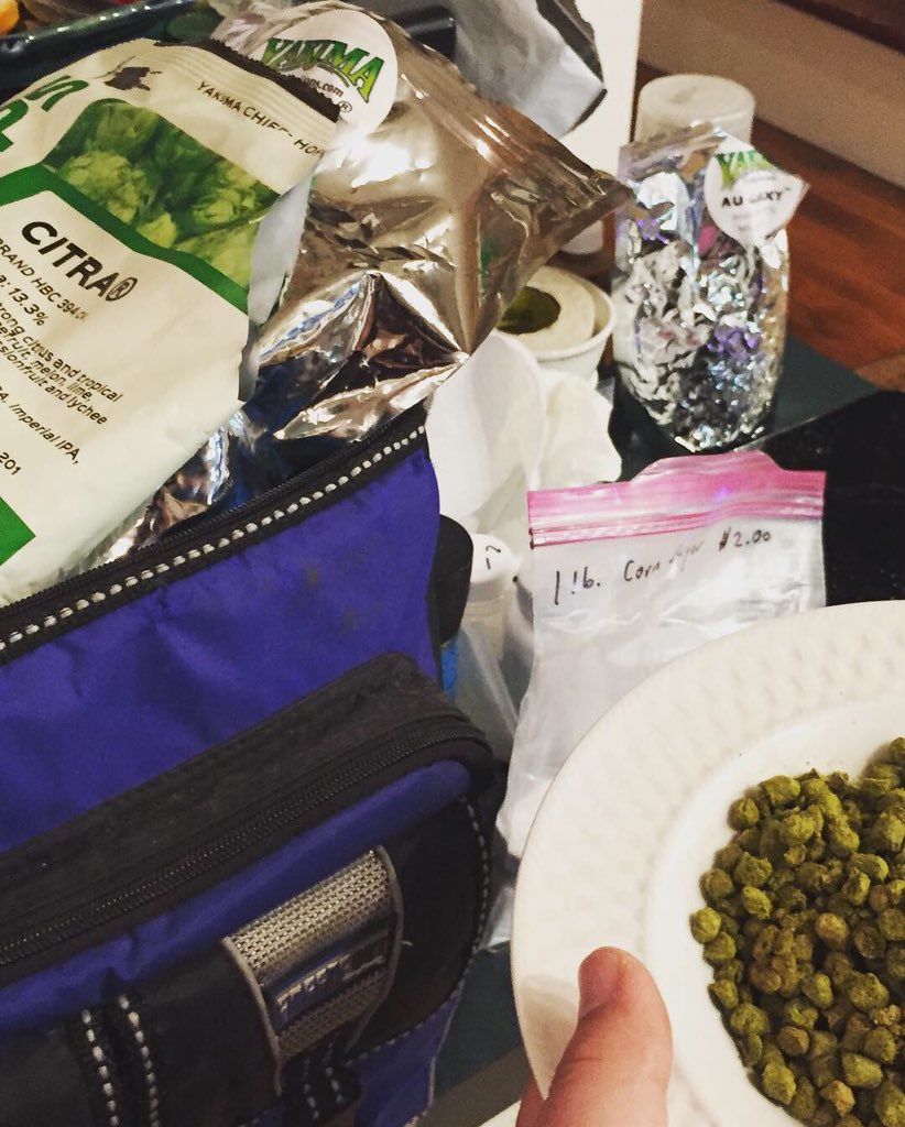 Experimental pilot of Strata hopped American IPA (targeted 7.5% abv) fermenting away nicely in the Fermonster
🍓🍍🔥 

#ipa #neipa #homebrew #beer #brewing