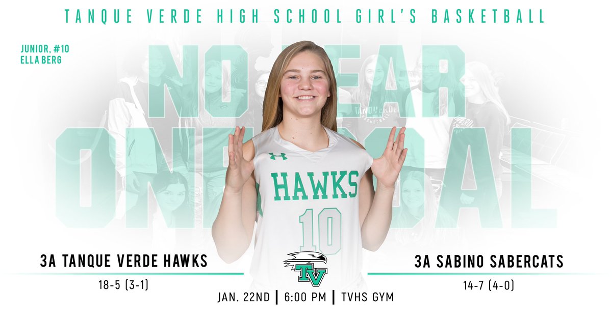 tvhsgbb's tweet photo. #GAMEDAY
Another opportunity to take on a #1 ranked team #PreparingForState
π - 3A @TVHSgbb (18-5)
π - 3A @SabinoGirlsHoop (14-7)
ποΈ - Today, Tuesday, Jan. 22nd, 2019
β° - 6pm
π - @TanqVerdeHS Main Gym (4201 N Melpomene Way)
#Together #Grit #TanqueVerdeHS #AZpreps365 https://t.co/lHa9h4Bu9V