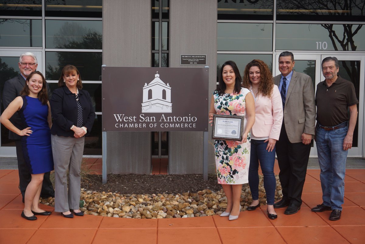 ReWorksSA's tweet photo. Congratulations to the @WestSAChamber on their #ReWorksSASilver Recycling Certification! Thank you for your committment to #recycling and to the #SanAntonio business community! #GoWestSA
#ReWorksSACharter #RecycleAtWorkSA #RecycleSanAntonio https://t.co/vq0Bx4dxDX