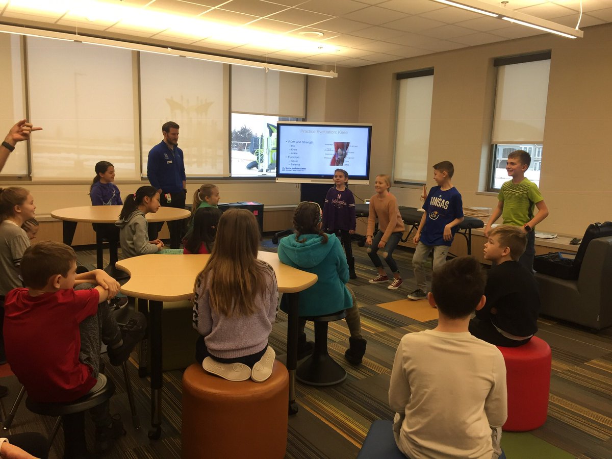WSEMedicus's tweet photo. We learned that the first, and one of the most important, step in physical therapy is evaluating the athlete‘s body. We evaluated our future sports medicine scholars with the assistance of the experts. @WSExplorers @CMsportsmed https://t.co/WKS5EaygKQ