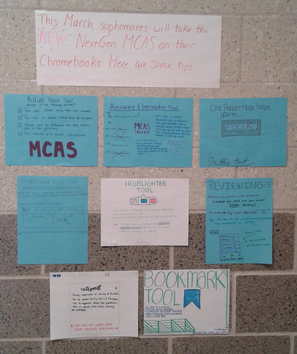 MsPWHS's tweet photo. Today B2 English 10h took a tutorial for the #newmcas #nextgenmcas and made some posters with some advice on using the testing platform well... https://t.co/U8j6w0BFig