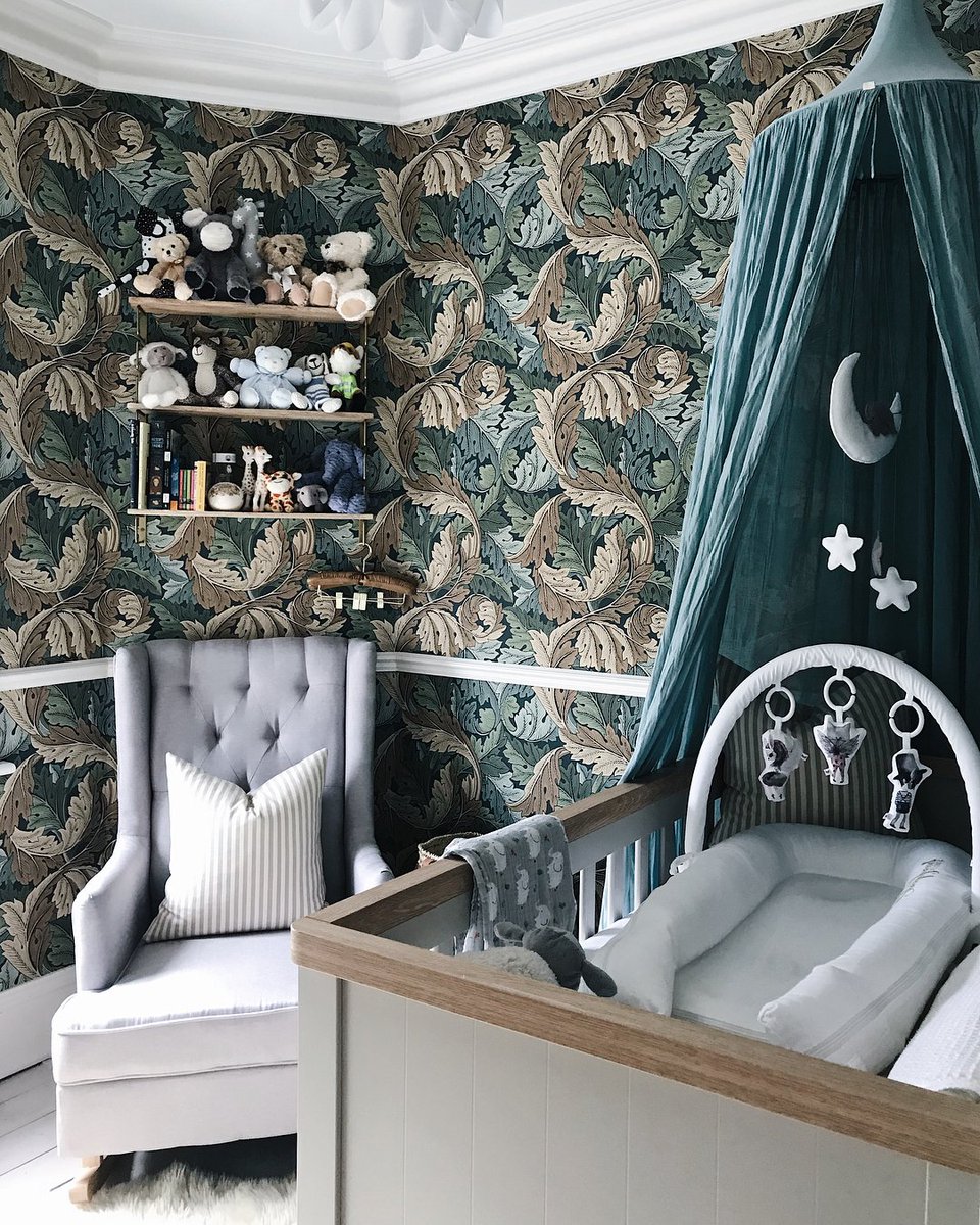 Instagram's @fairdoo has created this incredible nursery, featuring our Acanthus wallpaper design. We hope the little one has settled in!