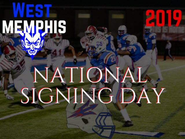 WestMemphisFB's tweet photo. Feb 6 at 9am, join us in the PAC to watch our young men sign to continue their academic and athletic careers. https://t.co/OLAPS4GNdO
