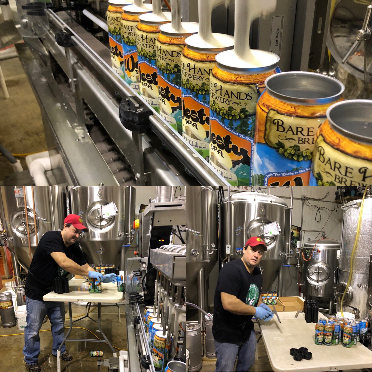 Barehandsbrew's tweet photo. We make a lot of #WestyIPA. We can about 5000 cans &amp; 50+ kegs a month. Between brewing, packaging, selling &amp; delivering you only have 3 or 4 individuals who your beer!

Tommy is one of those guys. So next time you crack a Westy we ask you to make a toast this guy! #CheersGreek https://t.co/agFAibw7X9