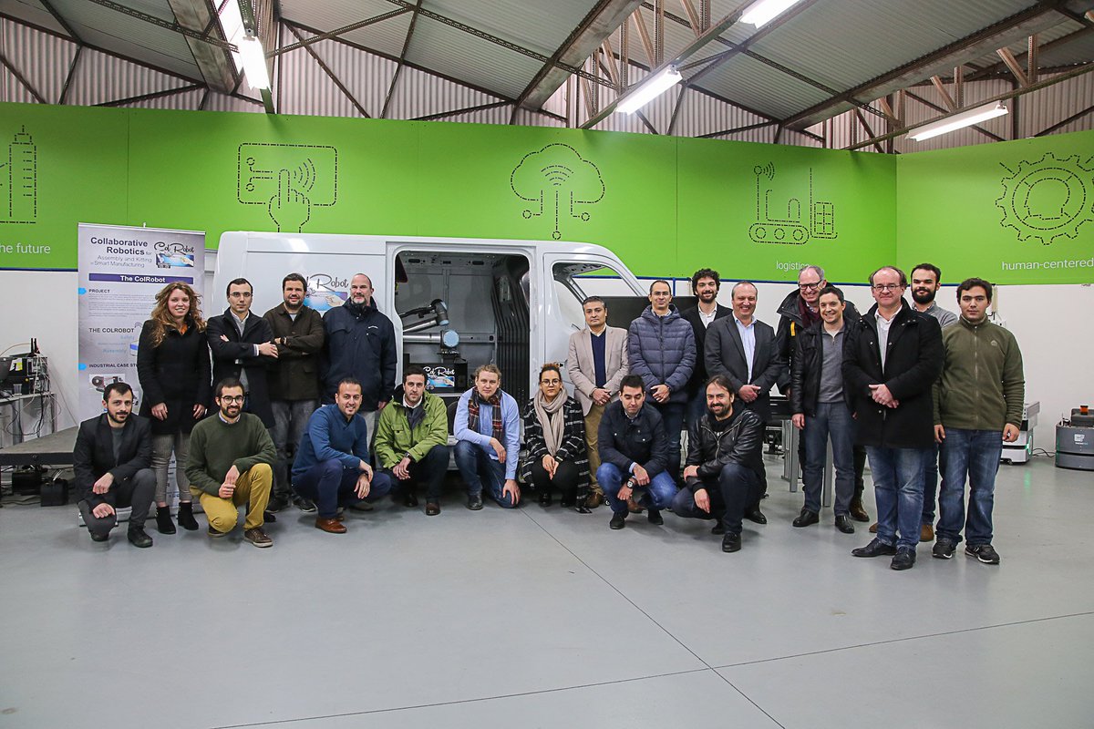 INESCTEC's tweet photo. CONGRATULATIONS to the @col_robot team for all the work!🤖👏👏 The final demonstration of the Renault Use Case was a huge success! @EU_H2020 @ArtsetMetiers_ @UsineAgile @OGibaru @SPARCrobotics @eu_Robotics @RoboticsEU @EFFRA_Live #ResearchImpactEU @INESCTEC https://t.co/QFPhKf3HtA