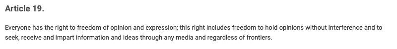 DocOfYellow's tweet image. Did everybody forget about article 19 of human rights.
This is the statement easily stop the article 13 creations in Eu.
#SaveYourInternet 
#SAVEYOURNINTERNET