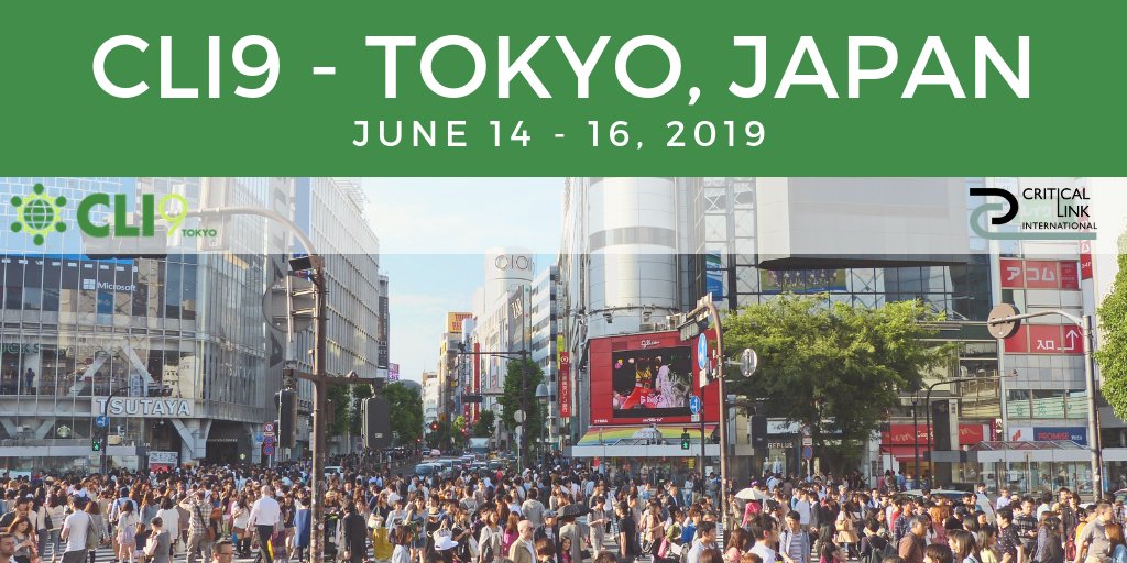 criticallinkint's tweet photo. Mark your calendars! #CLI9 is taking place June 14-16 2019 in #Tokyo.
Conference Theme: #INTERPRETING IN THE AGE OF AI
Visit https://t.co/zAzH05zma9   for more info.
#Translation #Linguists #Interpretors https://t.co/89WyeZbzAS