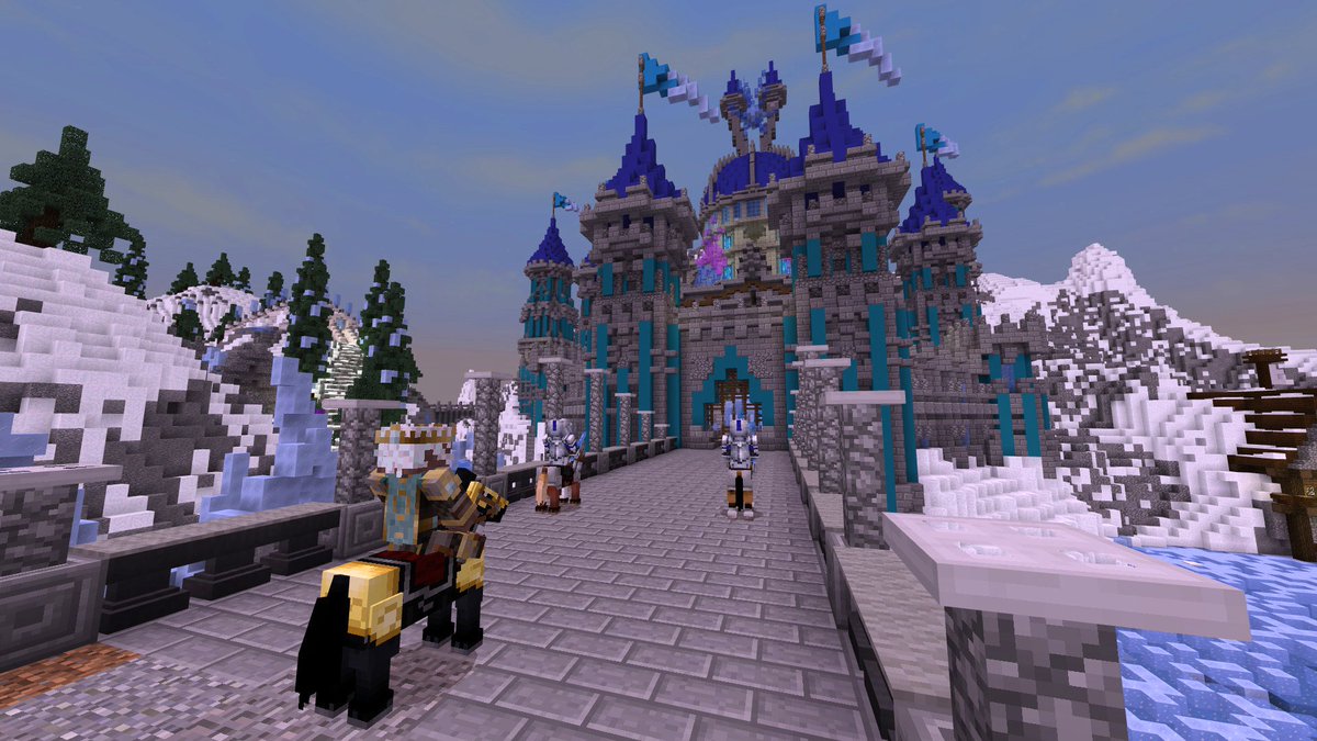 Minecraft's tweet image. New on Marketplace – Frozen Kingdom from @GoECraft. Can you survive in a freezing landscape, battle its enemies and save the realm?

↣ redsto.ne/frozenkingdom ↢