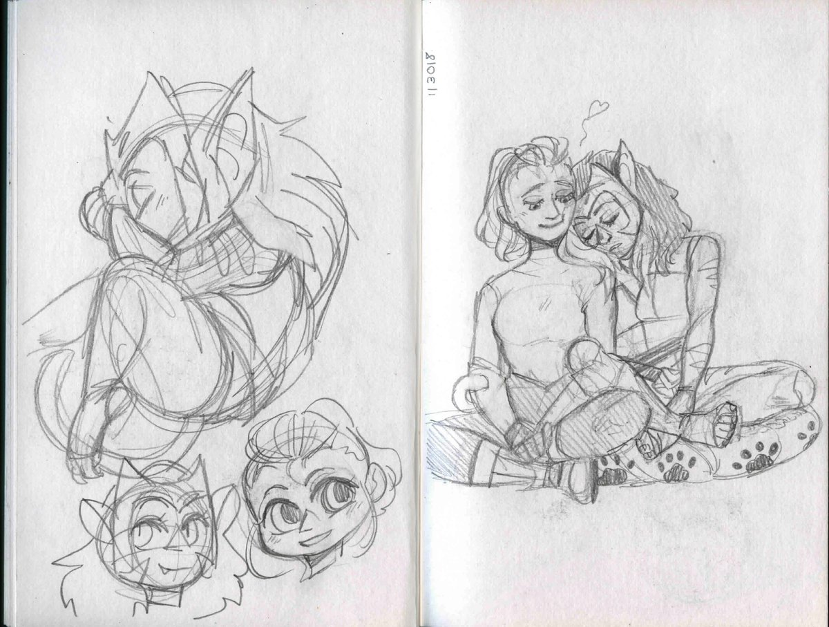 time for another #sketchbook thread! how about some #SheraandthePrincessesofPower #catradora & #ffxiv ? (1/3) 