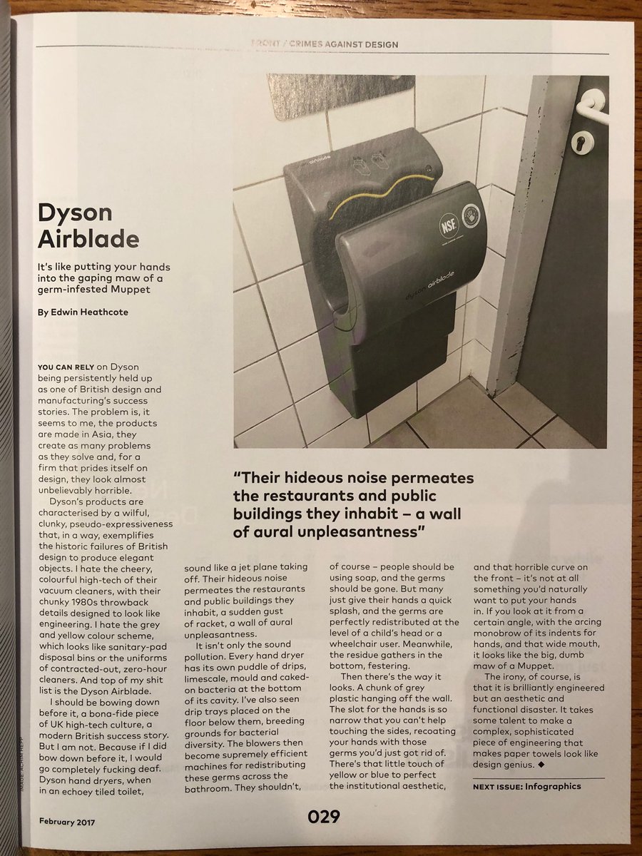 As a goodbye to Dyson from the UK here’s my tribute to his horrible hand-dryer. From ⁦<a href="/iconeye/">ICON</a>⁩ 164