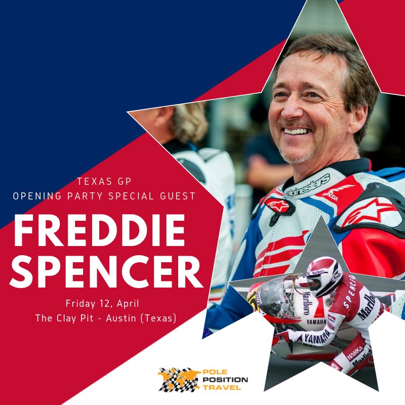 Pole Position Travel (@polepositiont) on Twitter photo 🇺🇸 Don't miss our Special Offer for #AmericasGP in Austin.
We will have an amazing special guest for our Opening Party:
<a href="/Freddiespencer/">Freddie Spencer</a>!!!! 🎉 Book now here: polepositiontravel.com/texas/packages 🇺🇸 Don't miss our Special Offer for #AmericasGP in Austin.
We will have an amazing special guest for our Opening Party:
<a href="/Freddiespencer/">Freddie Spencer</a>!!!! 🎉 Book now here: polepositiontravel.com/texas/packages