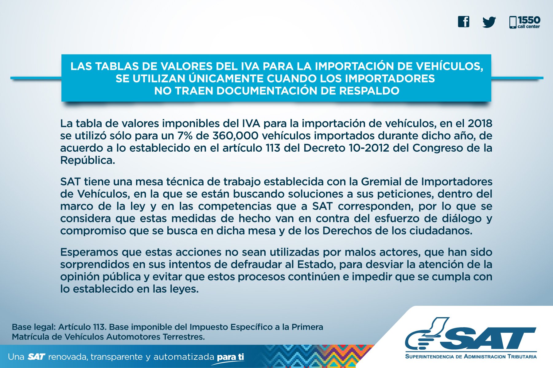 SAT Guatemala on Twitter "La Tabla de Valores del IVA para la