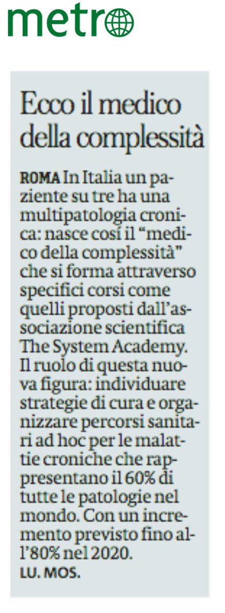 System_Academy's tweet photo. #TheSystemAcademy #RassegnaStampa #Metro https://t.co/dcCfOhsYyG