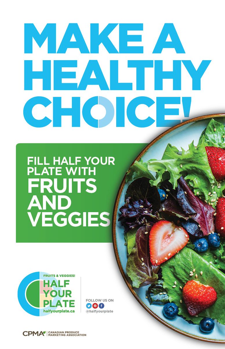 We are delighted with today’s release of #CanadasFoodGuide. Eating more fresh fruits and vegetables is essential to a healthy diet and is as easy as filling #HalfYourPlate with fruits and veggies! Learn more here: food-guide.canada.ca/en/ #cdnpoli #cdnag  halfyourplate.ca