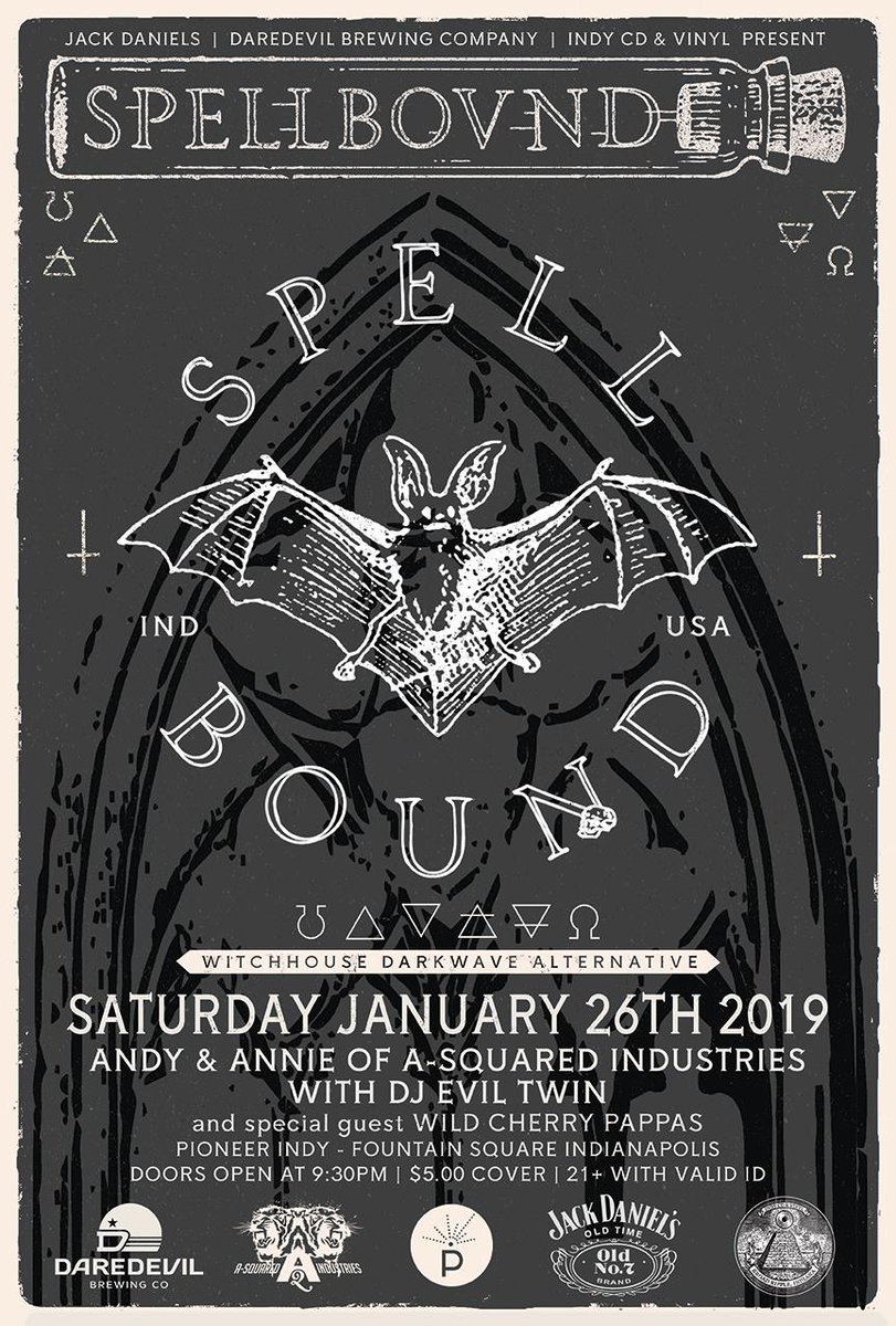 pioneerindy's tweet photo. This week's happenings 💀
#PintNight Spins w/ @bit_decay / #Wednesday / #FREE
@TAYFPARTY / #Friday / #FREE
#SpellboundIndy / #Saturday / $5
[21+]
#indianapolis #indy #naptown #do317 #fountainsquareindy #electronic #emo #poppunk #hardcore #punk #goth #dance #dj #party #pioneerindy https://t.co/PtcO2Eoh5V
