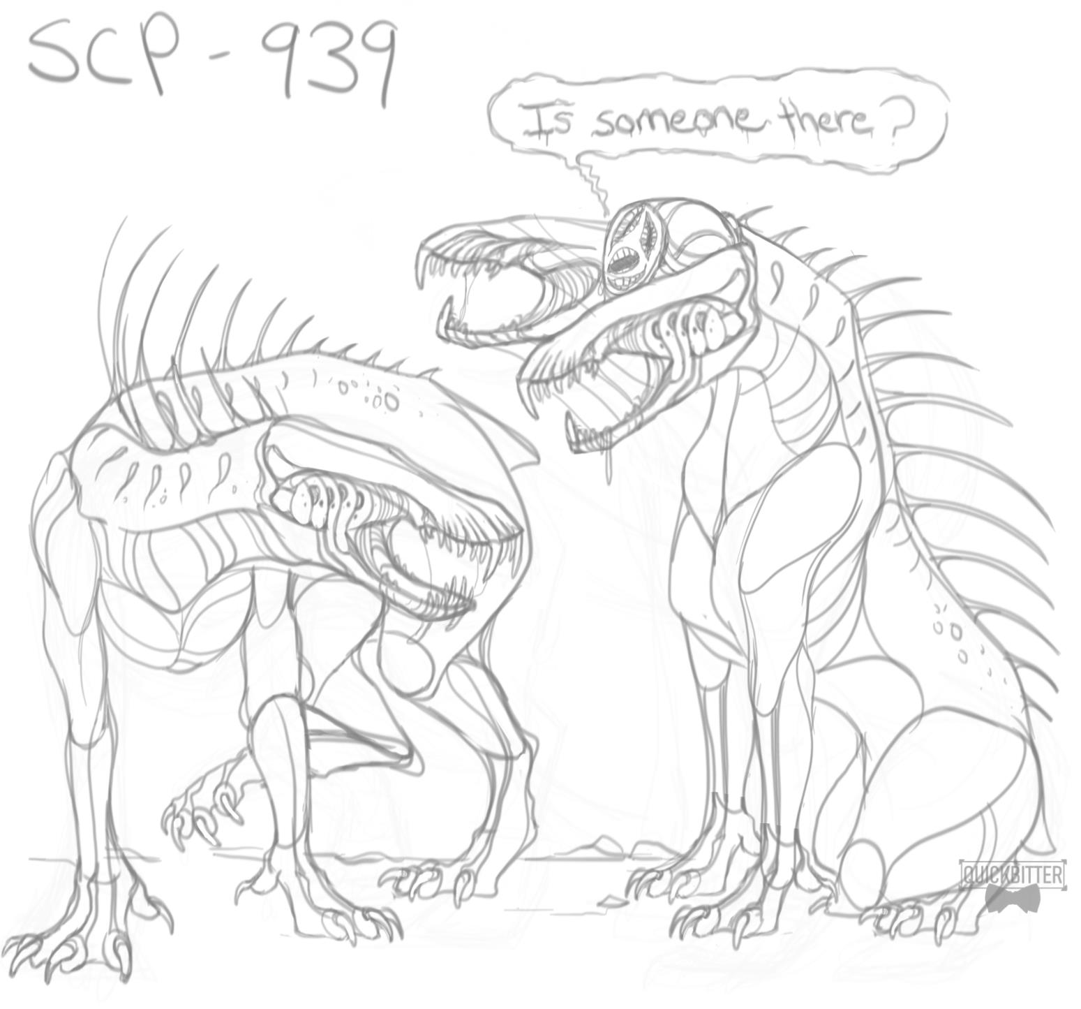 Doodles of SCP-939 (and others) that I made. My interpretation of