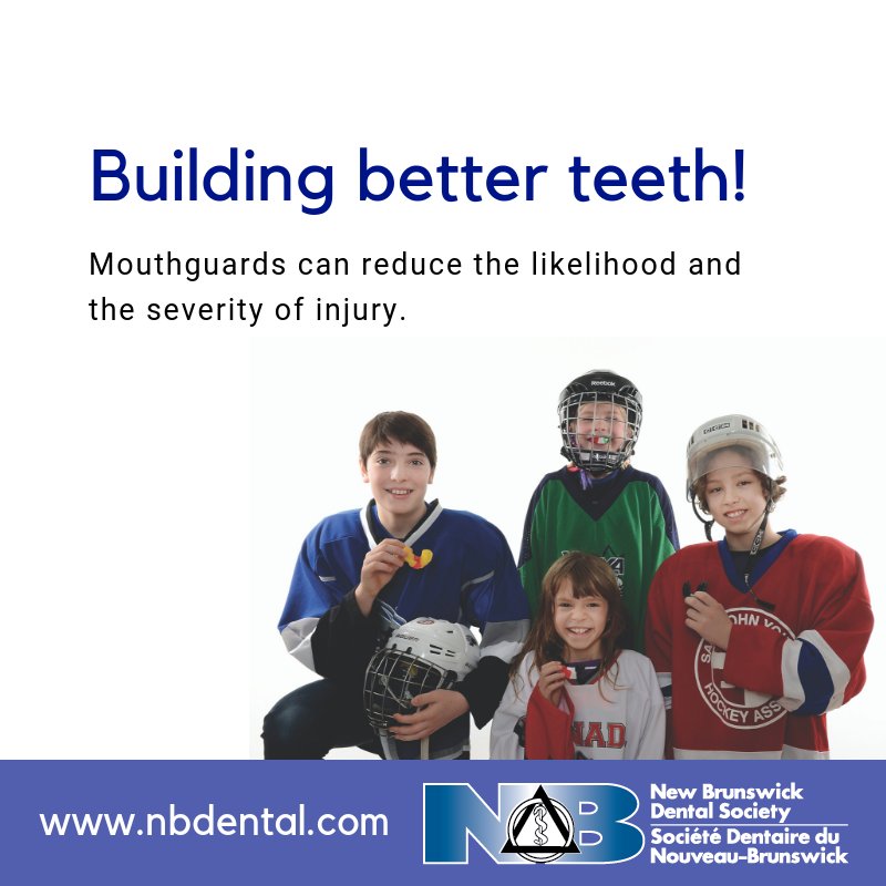 NBDentalNB's tweet photo. Did you know that #mouthguards can reduce the likelihood and severity of injury? Talk to you dentist for more information. #oralhealth #dentalhealth https://t.co/xkgSQVrsU5
