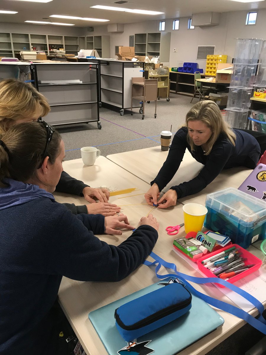 cusdk8learning's tweet image. Math teachers from CUSD middle schools participated in the Marshmallow Challenge, practicing our collaboration and problem solving skills, as we begin to dig into personalizing learning for our students. #MarshmallowChallenge #CUSDMathTeachers #CUSDPersonalizingLearning