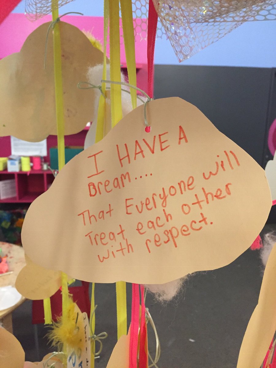StephWilchfort's tweet photo. #MLKDay19 @BrooklynKids was inspiring. We packed bags of warm clothes w/ @newyork_repair for @CAMBAInc. We wrote about dreams for our community & built them into a cloud sculpture to make our space more beautiful. We marched and shouted “let freedom ring” at the top of our lungs. https://t.co/4eTcpLbZEE