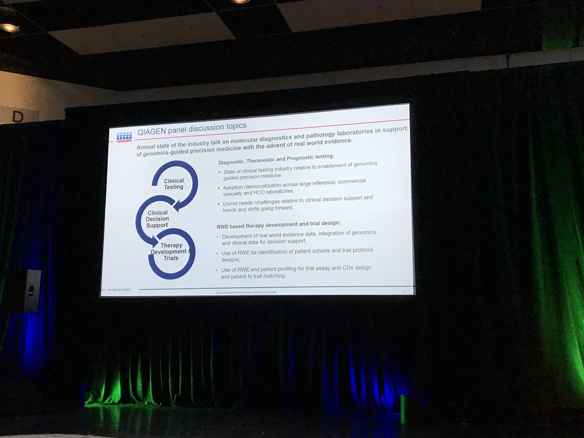 ICYMI: Our own CSO Sheryl Elkin on a panel this morning at #PMWC2019, led by Sean Scott of <a href="/QIAGEN/">QIAGEN</a>, discussing the current state of molecular test interpretation and reporting, and how real-world data can be leveraged in #precisionmedicine